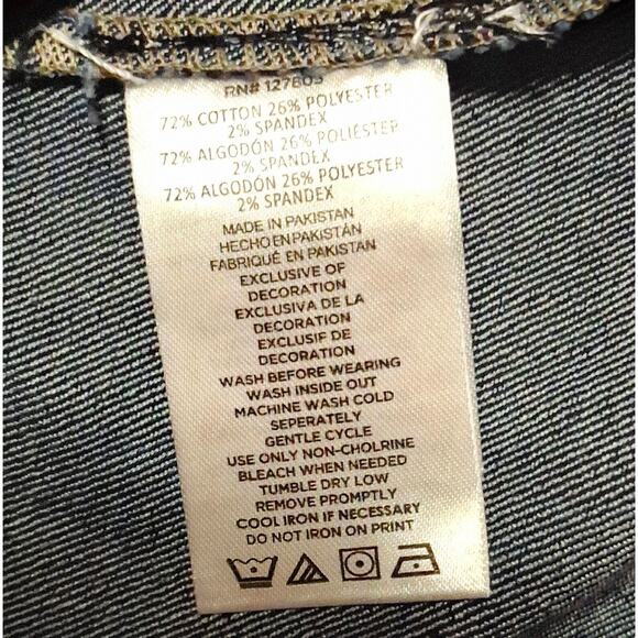 Steve Madden Girls Faded Denim Jacket Sz 6X | Stretch Jean Jacket Dark Wash NWT - Picture 7 of 8